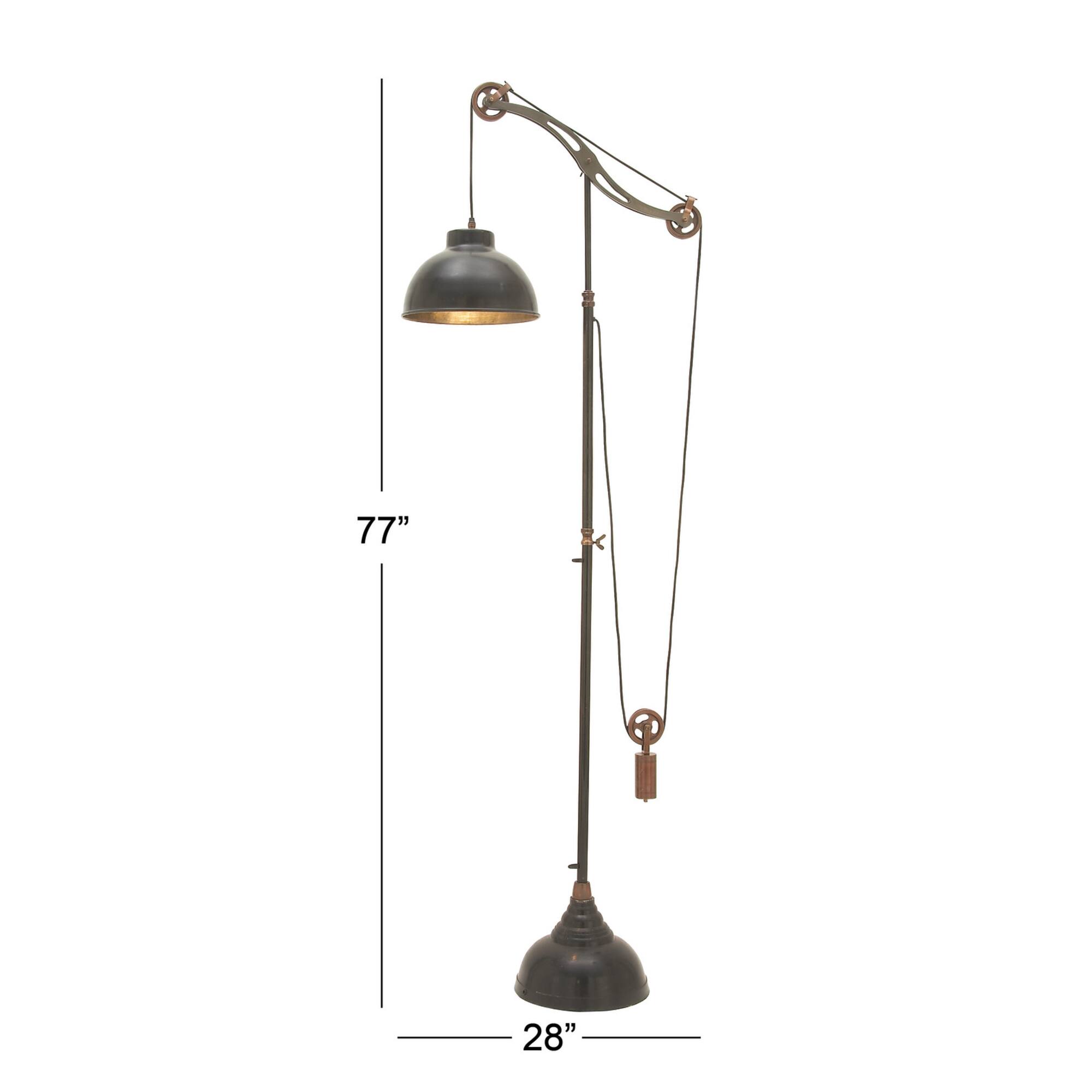 79" Black Metal Industrial Floor Lamp